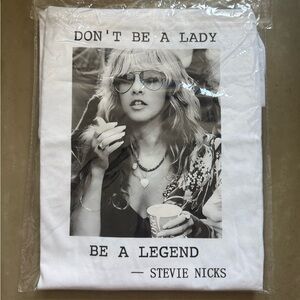 White Graphic Tee with Stevie Nicks Print